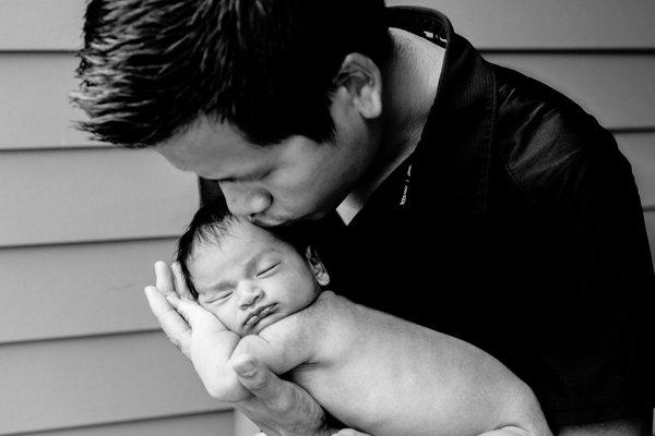 father with newborn portrait