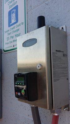 EV Charging Station in their parking lot.  It's great to be able to recharge the car while dining.