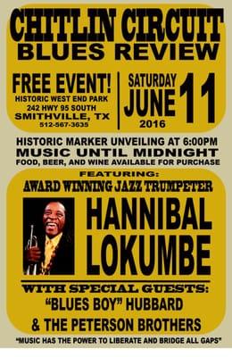 FREE Event to celebrate obtaining the Historic Marker for West End Park. Outdoor concert.  Poster courtesy of Indigo Rael.