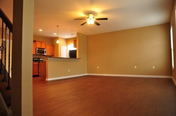 Wood floor on select units