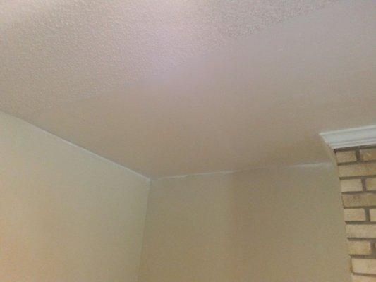 Repainted ceiling and wall