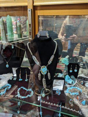 Turquoise and silver jewelry creations