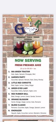 Now Serving Fresh Pressed Juice