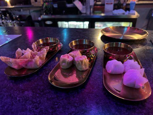 Shrimp Rangoons, Shu Mai, Har Gow