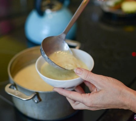 Lemon orzo soup.