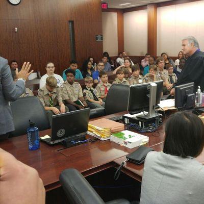 Its fun to answer the question of the Houston Area Boy Scouts while they were on their trip to the Houston Criminal Court House.