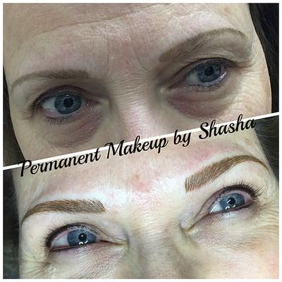 Natural 3D brows and eyeliner Brow's correction.