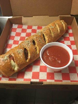 Famous footlong pepperoni roll