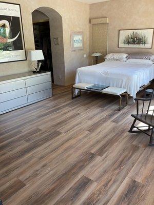 New flooring in master bedroom.