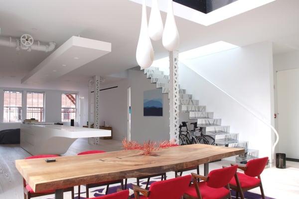 open kitchen and dining area, NY