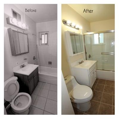 Before & After of a 2nd bathroom facelift