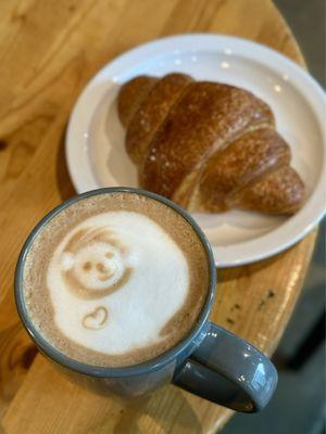 Mocha and a croissant- my favorite café, where I come every morning :-)