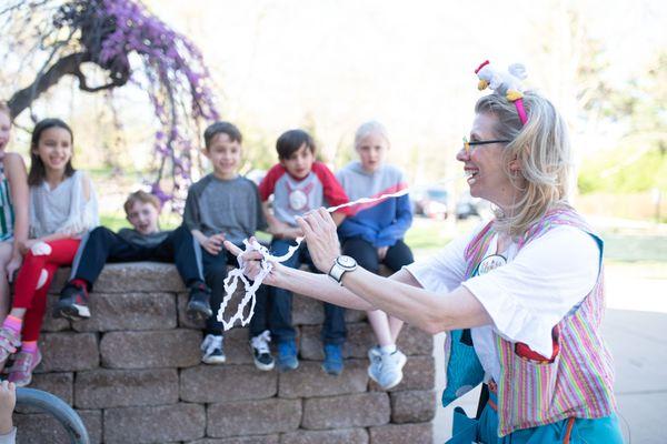 Your young party guests will be amazed with Silly Jilly the Magician.