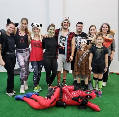 Halloween bootcamp with surprise special guest, Deadpool!