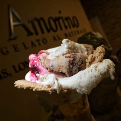 The famous Amorino Gelato Flower once exclusive to Milan, Paris, London, NYC, Los Angeles: and now... Kalamazoo! Located inside Sawall.