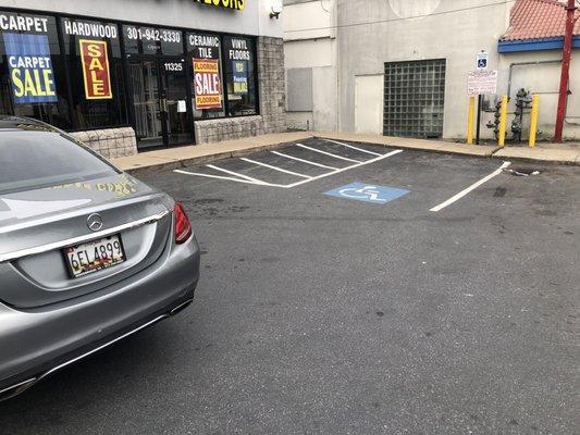 They let a holes park blocking the handicap spot perpendicular to the regular spot..