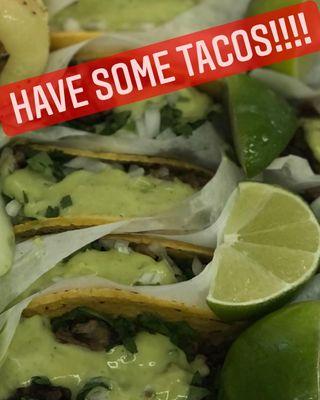 Asada tacos, Adobada tacos, Pollo tacos.