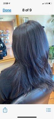 Keratin smoothing treatment end result