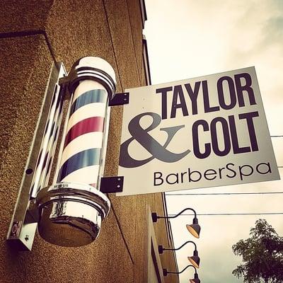 Custom outdoor barber shop sign