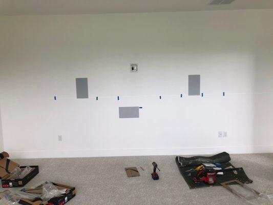 speakers installed in the wall