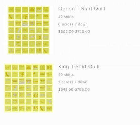 Price List: Queen Size & King Size