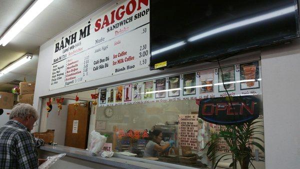 Sandwich front inside the market