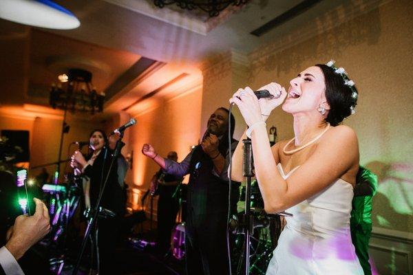 Alana is a rock star at her own wedding at the Westin Riverwalk Hotel, San Antonio, Texas!