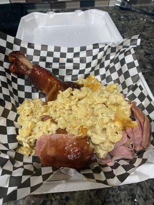 Smoke Turkey Stuffed With Macaroni and Cheese