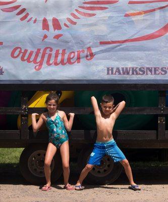 These kids liked our tube trailer and wanted to strike a pose!