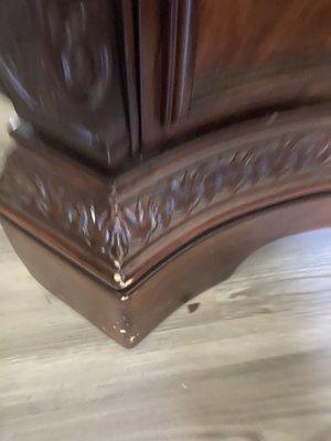 Dresser with several rubbed places