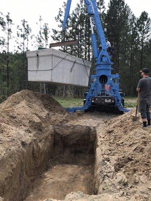 Installing new septic tank