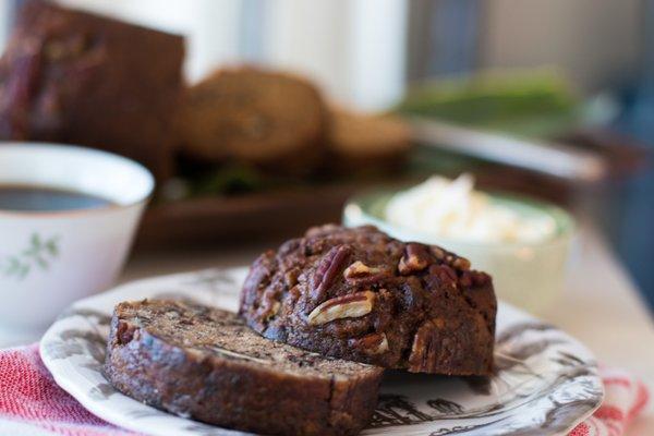 Kevin's Pan-Can Banana Bread is good any time of day! Come try a sample at the Hope Farmer's Market on Sundays 11-3!