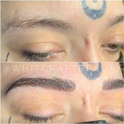 Combination hairstroke/shading eyebrows