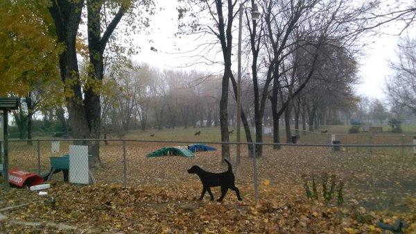 Large fenced-in area; one of three.