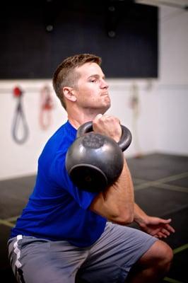 Kettlebell one arm squats.