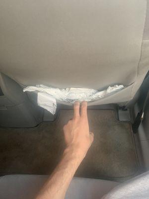 Trash left in the seat pouch #1