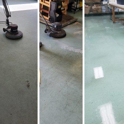 Floor Cleaning - Before, During, After