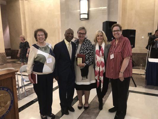 Illinois Secretary of State Jesse White with Read to Learn winners of the Spotlight on Service Award