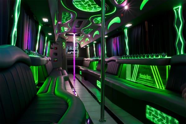 40 Passenger Mercedes Limo Bus Interior