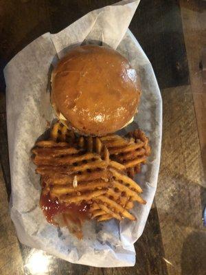 Inferno Burger and Waffle Fries