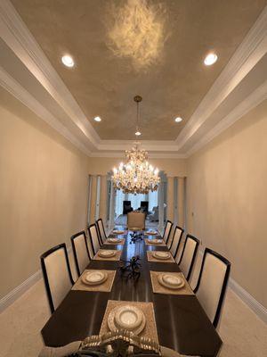 Venetian plaster- gold ceiling