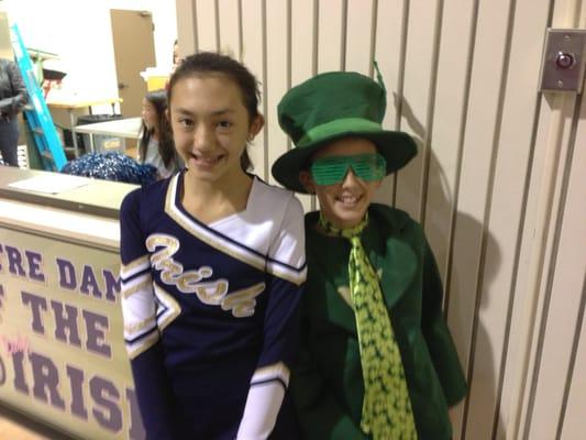 Spirit leader and school mascot at the annual Ed Kelly Classic basketball tournament.