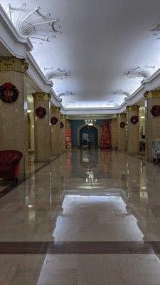 The lobby of the Envoy Apartments November 2022