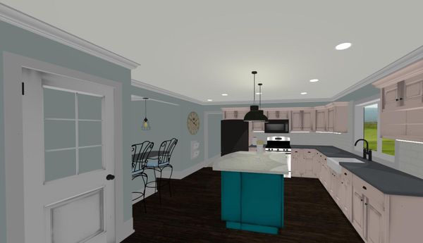 Country chic kitchen remodel   3-D Rendering