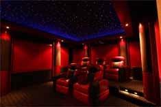 Home theater, fiber optic ceiling and LED light design and build out