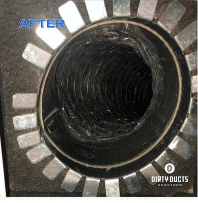 A vent after a visit from Dirty Ducts Services