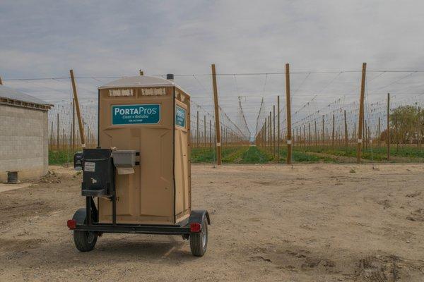 Agriculture restroom trailer