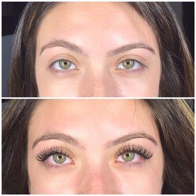 Classic lashes before and after