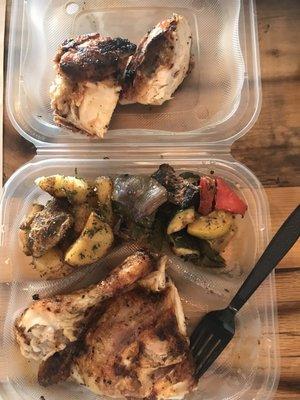 Half Charcoal Chicken with 2 sides chicken combo