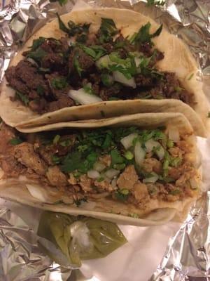 chicken and beef taco